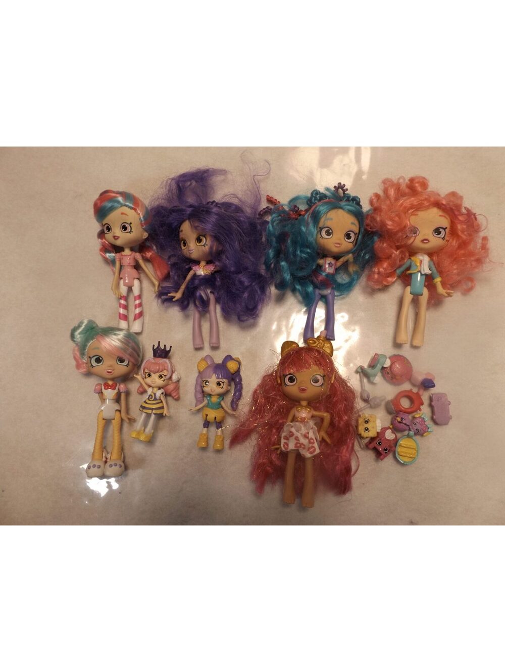 Fashion Doll Lot of 8 Colorful Hair Dolls with Accessories